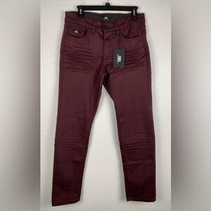 Slim Fit Men's Jeans in Burgundy